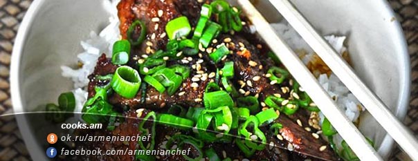 Տավարի միսը մոնղոլական ձևով