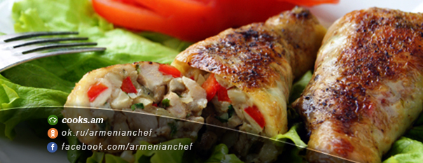 Հավի բդիկներ լցոնված սնկով